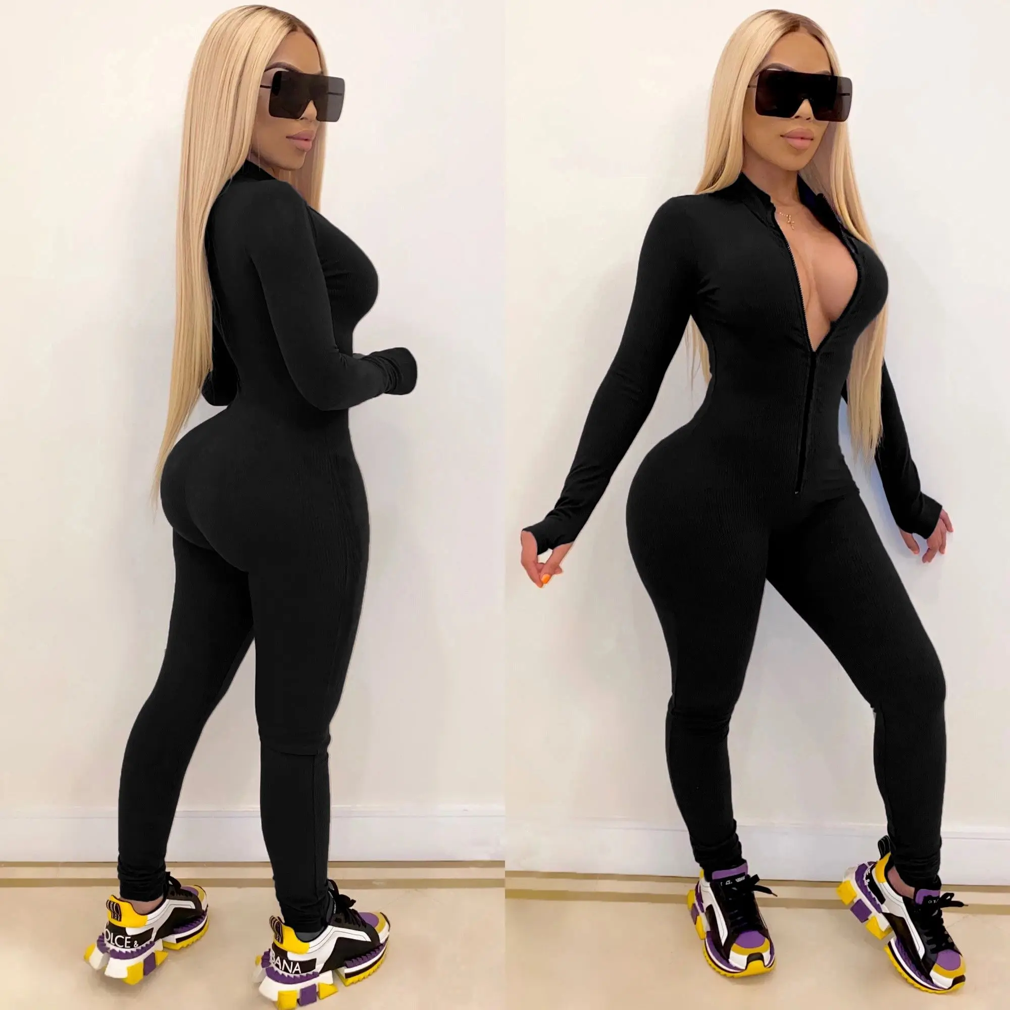 

Faion Sexy Slim Long Sve Onesie Street Sle Low Waist Women's Rer Sexy Bodycon Jumpsuit Spring 2023 Regular Thin