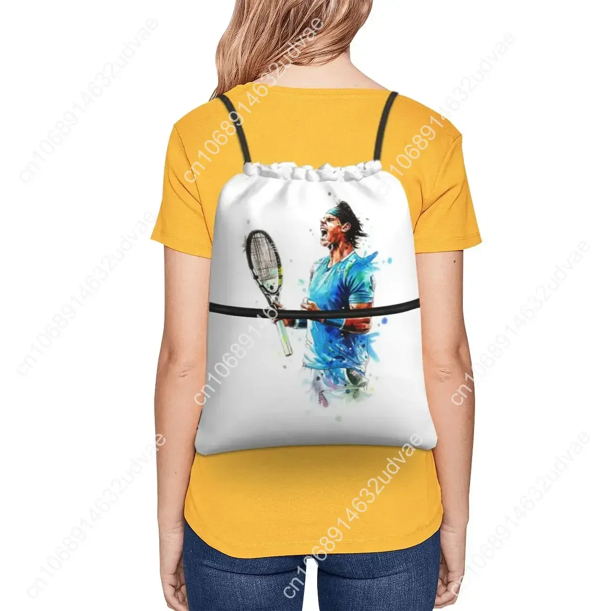Art Rafael Nadal Portable Backpacks Drawstring Bag Casual Drawstring Bundle Pocket Storage Bags For School Students
