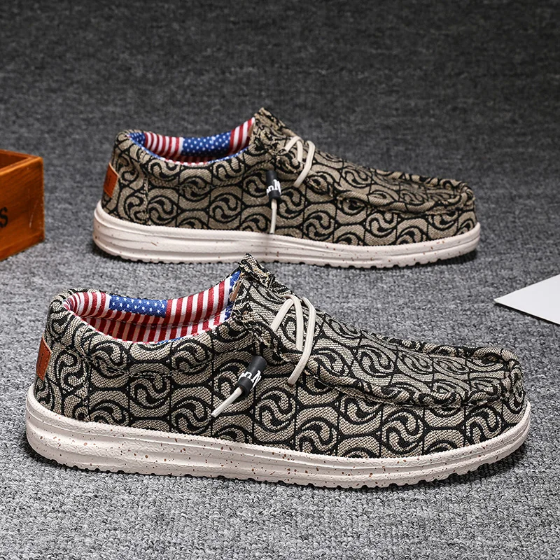 

Men Walking Shoes Summer Low Cut Printed Mesh Flat Casual Shoes Breathable Comfort Fashion Outdoor Casual Walking Shoes For Men