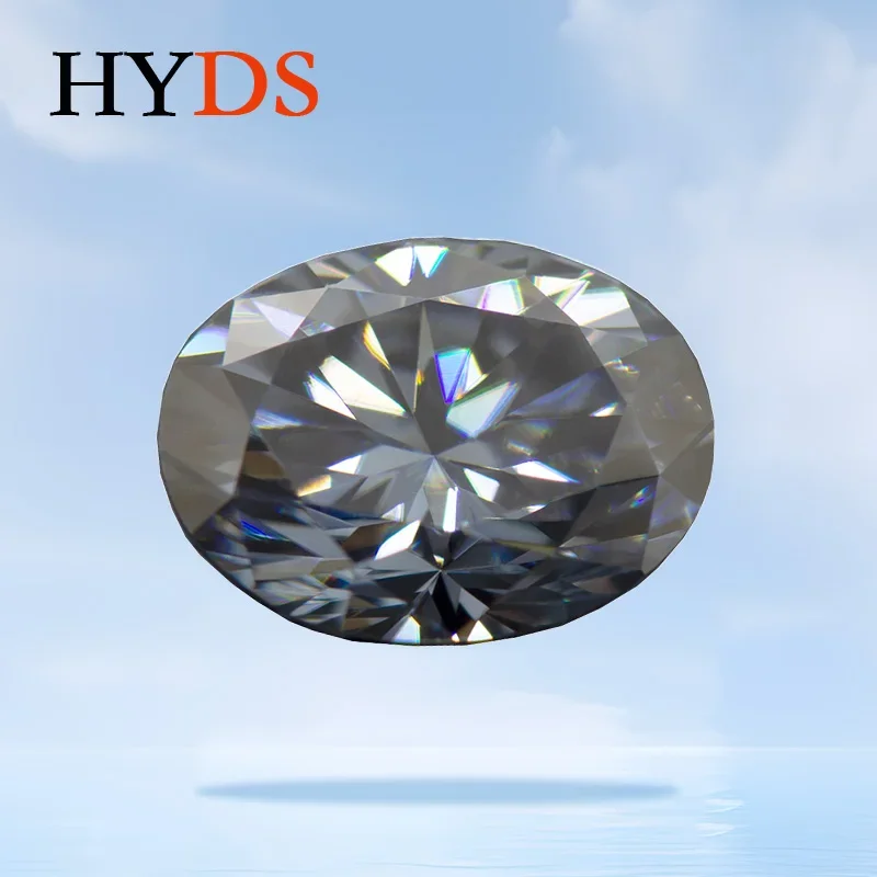 Moissanite Stonee Gemstone Gray Color VVS1 Oval Cut for Charms Beads Advanced Jewelry DIY Making Materials with GRA Certificat