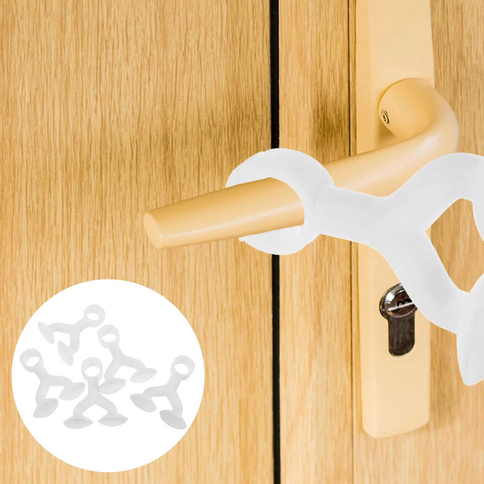 

5Pcs Nodrill Silicone Door Stoppers Dual Suction Cups Anticollision Pads for Rv Bathroom Kitchen Door Collision Proof Stopper