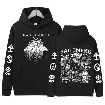 Rockmusik Bad Omens Concrete Forever Tour 2024 Hoodie Männer Frauen Hip Hop Vintage Gothic Übergroßes Sweatshirt Pullover Streetwear