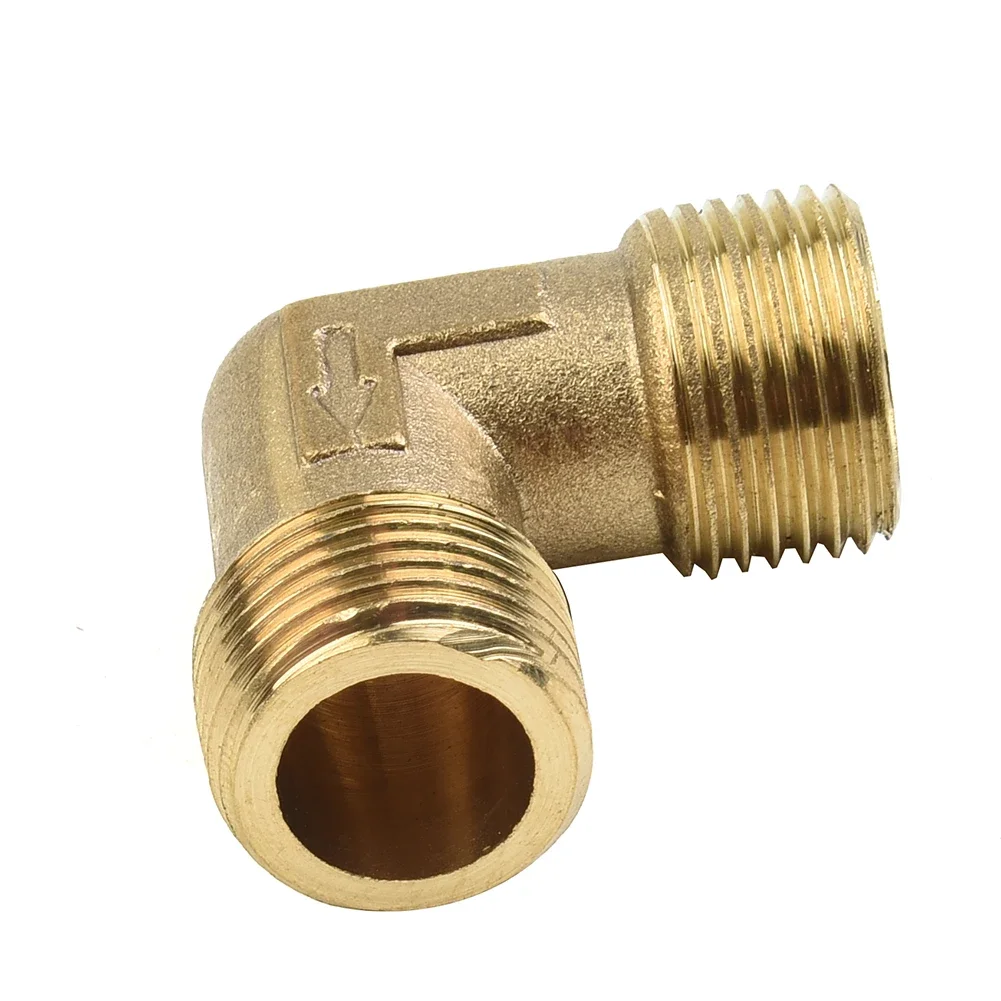 Pipe Joint Elbow Coupler 1pc Tool 90 Degree Accessory Adapter Air Compressor Brass For Air Compressor Gold Tone