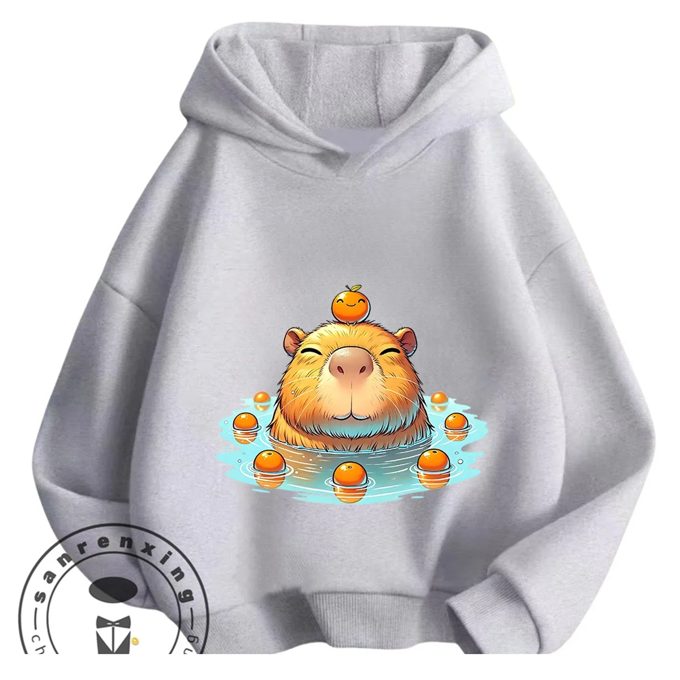 

Cute Kawaii Hooded Sweatshirt Capybara Boys Girls 3-14Y Autumn Winter Cartoon Street Hot Fashion Outdoor Casual Lovely