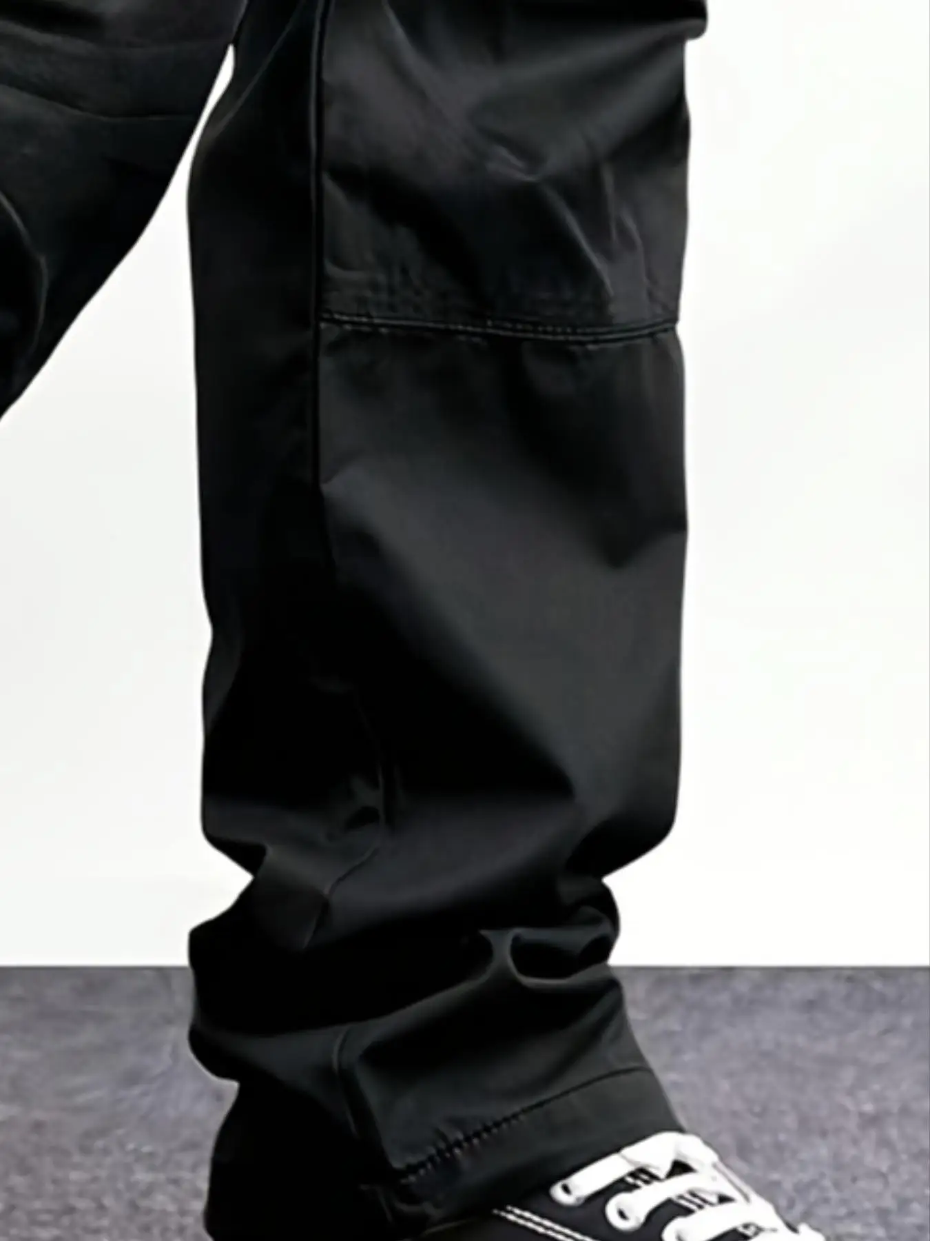 Men's Regular Plain Overalls with Drawstrings and Large Flap Pocket Pantss, Functional Multi-Pocket Straight Pants, Suitable for Holiday, Street, Daily Leisure, Running, Multi-Scenario, Suitable for All Seasons view 6