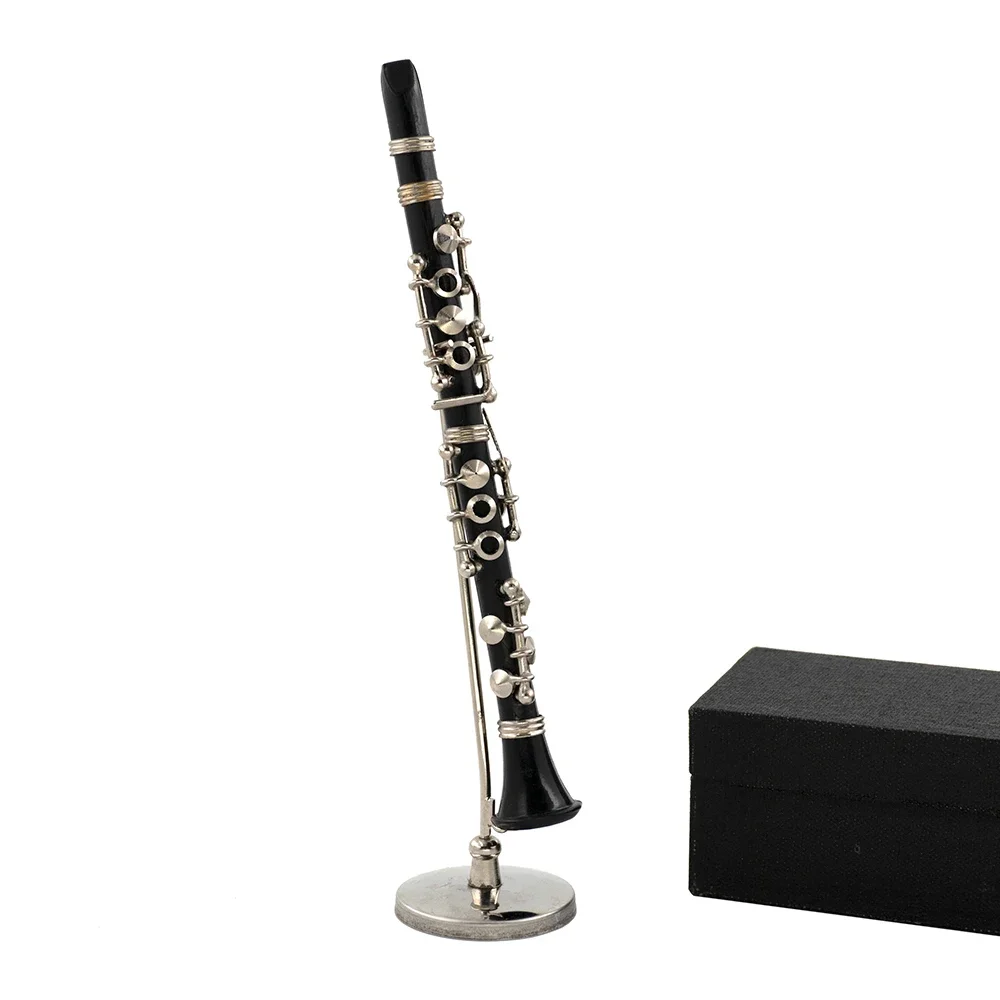 

1Pcs Miniature Alloy Clarinet Model with Support Mini Musical Instrument 1/12 Dollhouse ob11 1/6 Action figure Accessories bjd