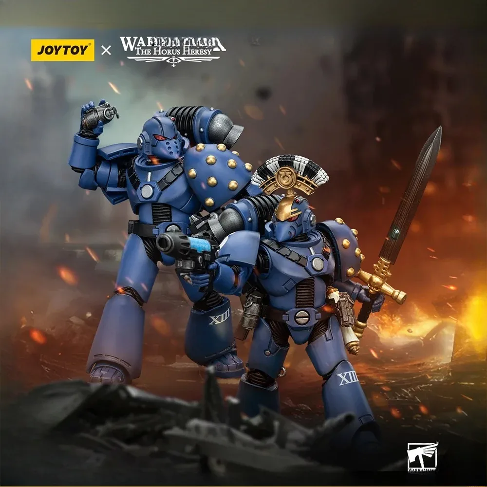 JOYTOY Warhammer 40K 1/18 Action Figures Ultramarines MK VI Tactical Squad Chainblade Power Sword Sergeant Game Anime Model Toy