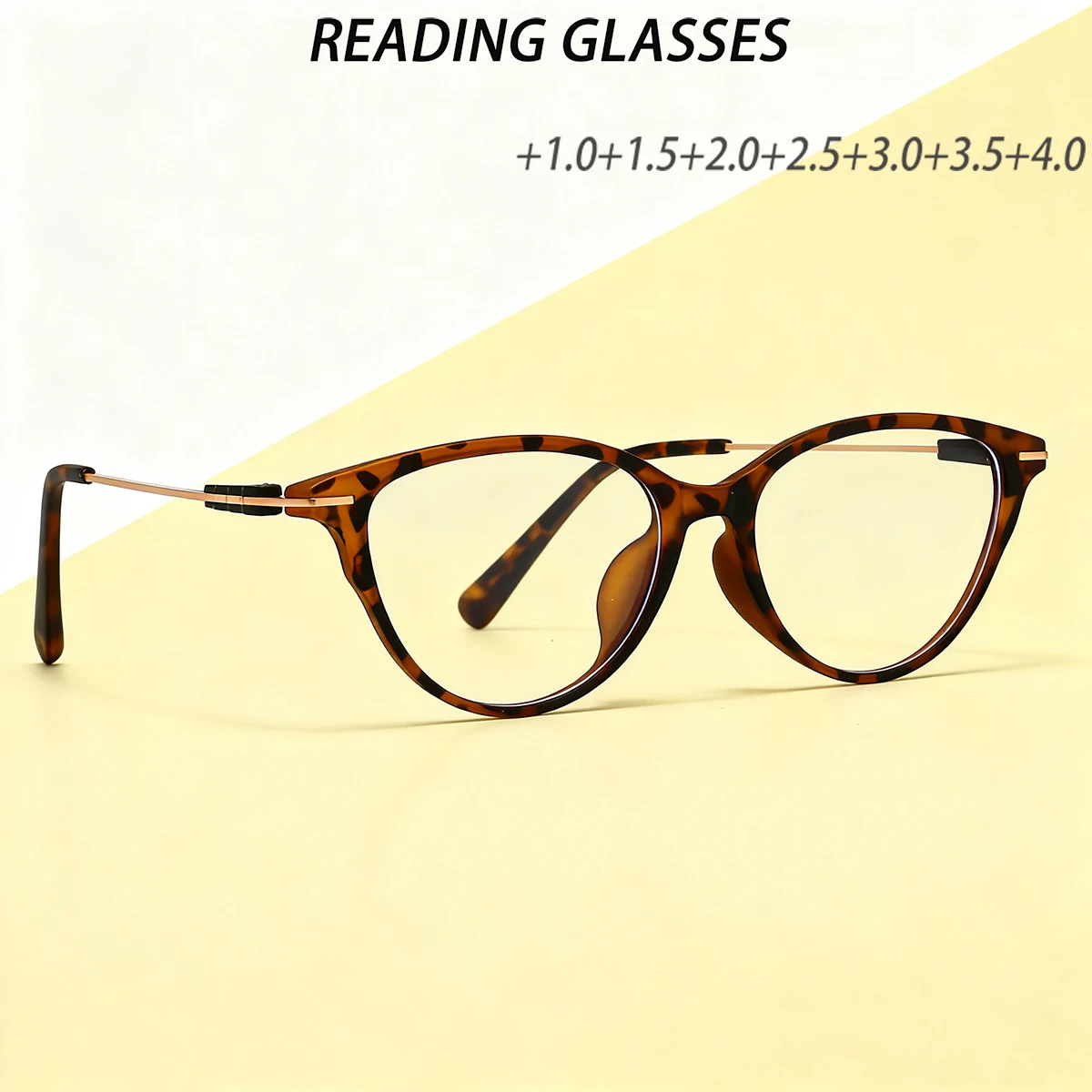 FYTOO Unisex Tortoiseshell Full-Frame Fashion Reading Glasses, Lightweight TR, Multi-Powers, Sweet Gift for Elders.