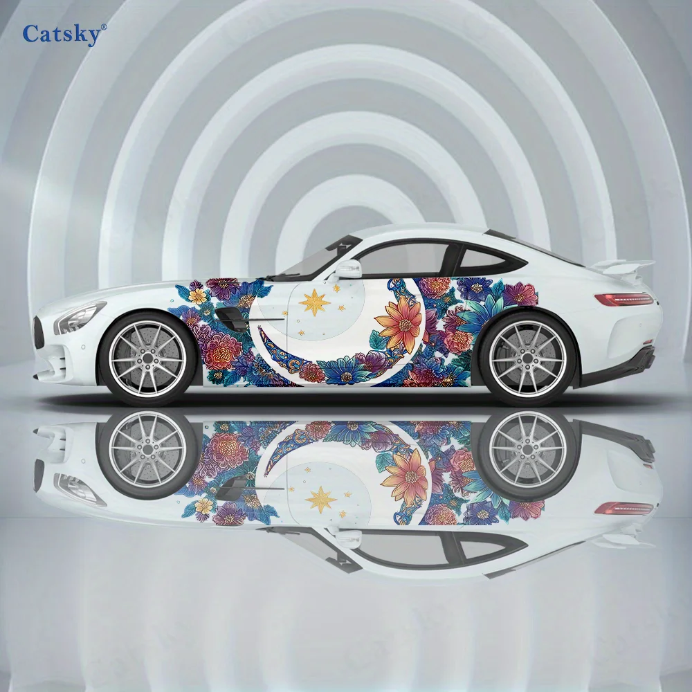 

Night Moon Flower Color Car Vinyl Wraps Decal Self-adhesive PVC Sticker Suitable for Trucks SUV Decoration Auto Accessories Gift