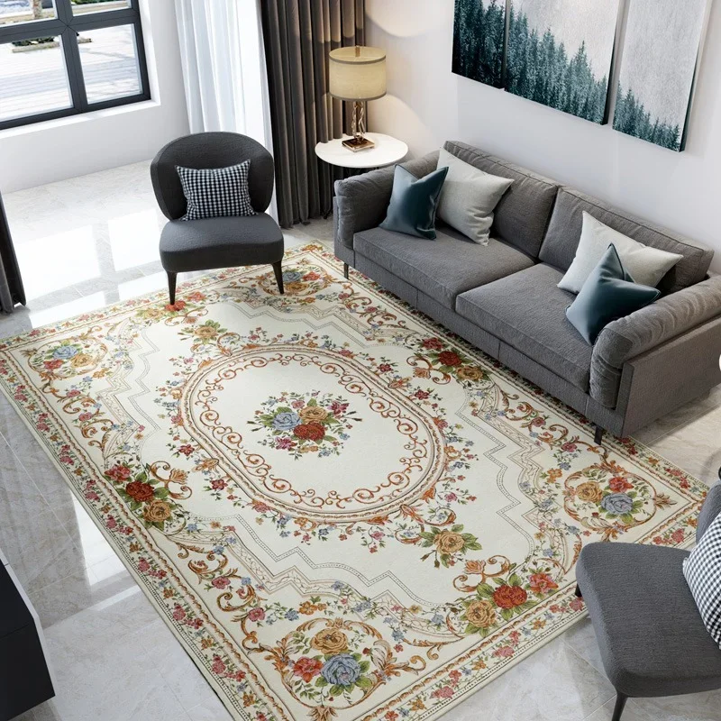 

Carpet for Living Room Retro Rural Style Printed Coffee Table Soft Rug Large Area Simple Fluffy Bedroom Bedside Mat Alfombra 양탄자