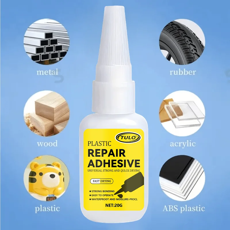 Industrial Multi Glue, Tough Clear Epoxy for Shoes Metal Plastic Jewelry Furniture Tires, Fast Cure Non-Whitening Crack Repair