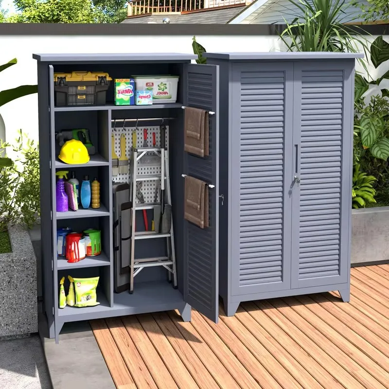 Any Size Custom Heavy Duty Steel Outdoor Storage Cabinet Waterproof Sunproof Garden Patio Balcony Extra Large Capacity Organizer