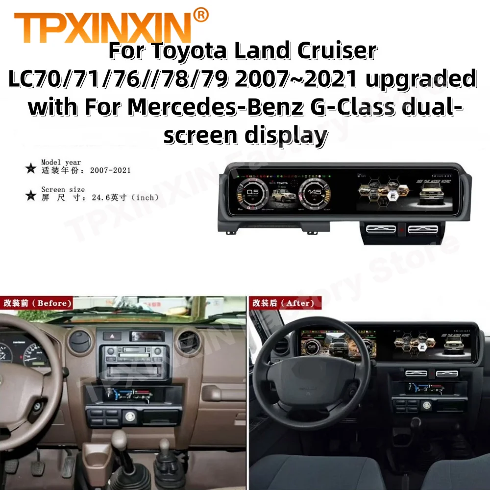 For Toyota Land Cruiser LC70/71/76//78/79 2007~2021 Upgraded For Benz G-Class Multimedia Android GPS Navigation Stereo Head Unit