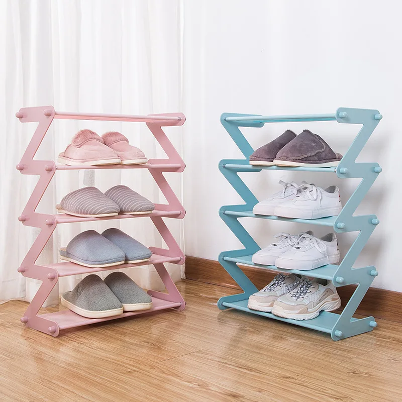 

Simple 5-layer Assembled Shoe Rack Z-shaped Fabric Dust-proof Assembled Shoe Rack Household Storage Shoe Rack