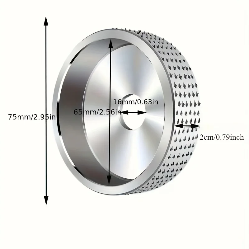 1pc Wood Carving Disc, Dia 2.95inch, Grinder Wood Grinding Wheel Grinder Shaping Disc, Wood Sanding Carving Tool