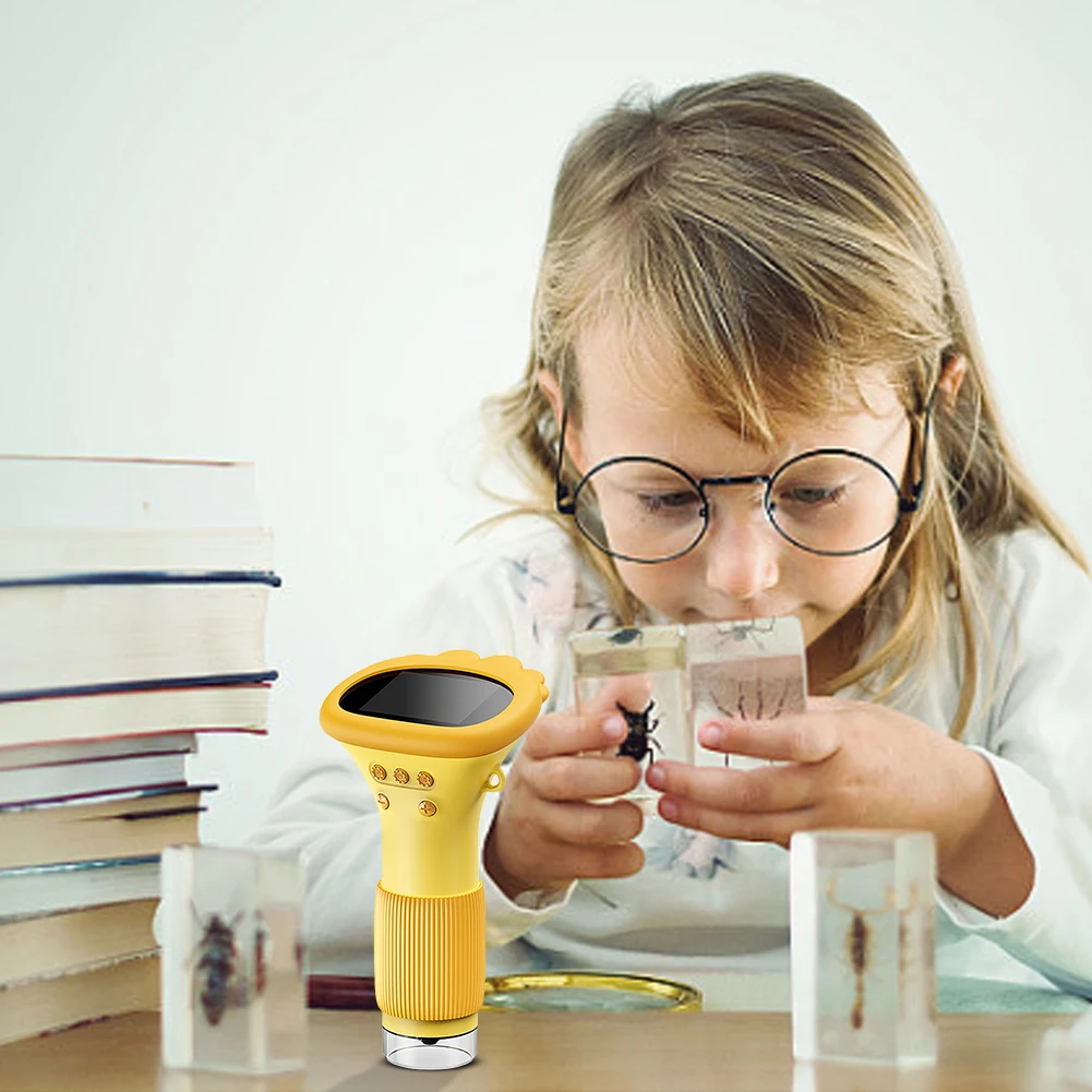 1000X مجهر رقمي محمول 2 بوصة IPS شاشة يده HD مجهر 2MP عدسة مجاهر محمولة صغيرة مع 8 مصابيح LED