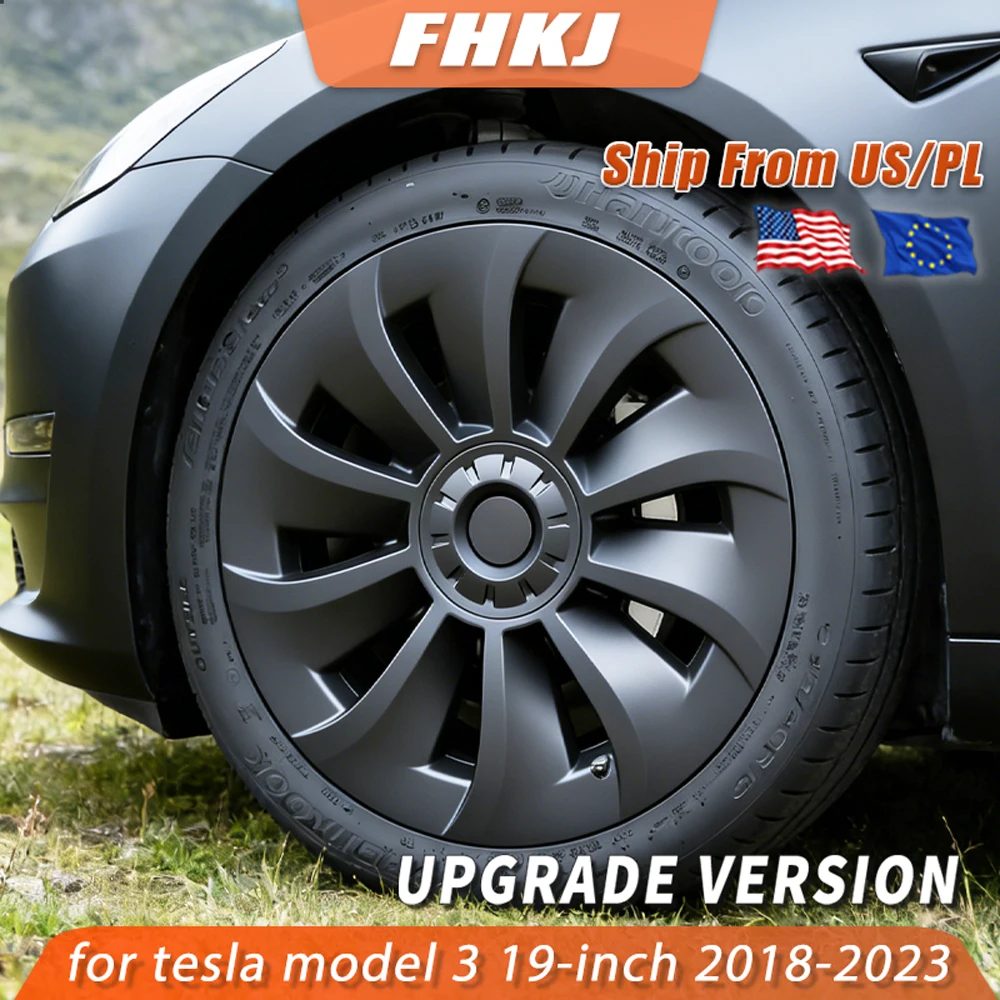 

4 шт. крышка ступицы для Tesla Model 3 19-дюймовая крышка колеса, сменная автомобильная крышка ступицы, полная крышка обода, аксессуары 2020-2023