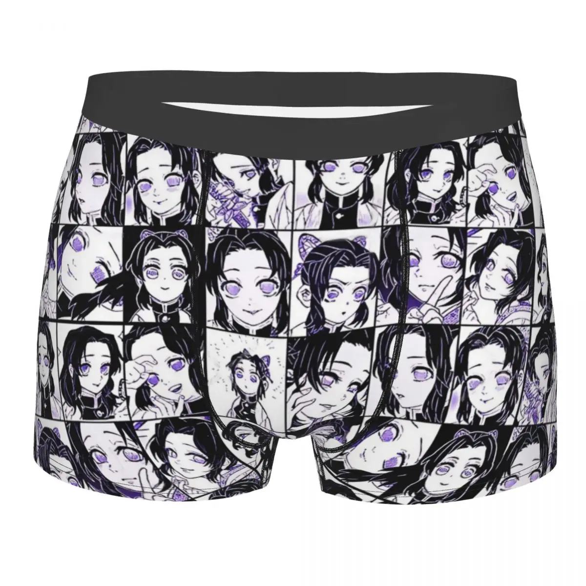 Kimetsu No Yaiba,Shinobu Manga Collage Underpants Breathbale Panties Male Underwear Print Shorts Boxer Briefs