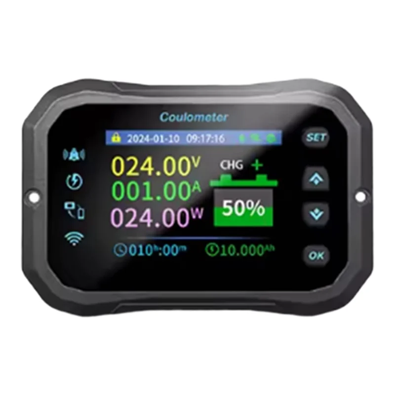 

AT21-KM160F Wifi Coulomb Meter Power Volt-Ammeter RV Battery Monitor Lithium Lead Acid Battery Capacity Indicator