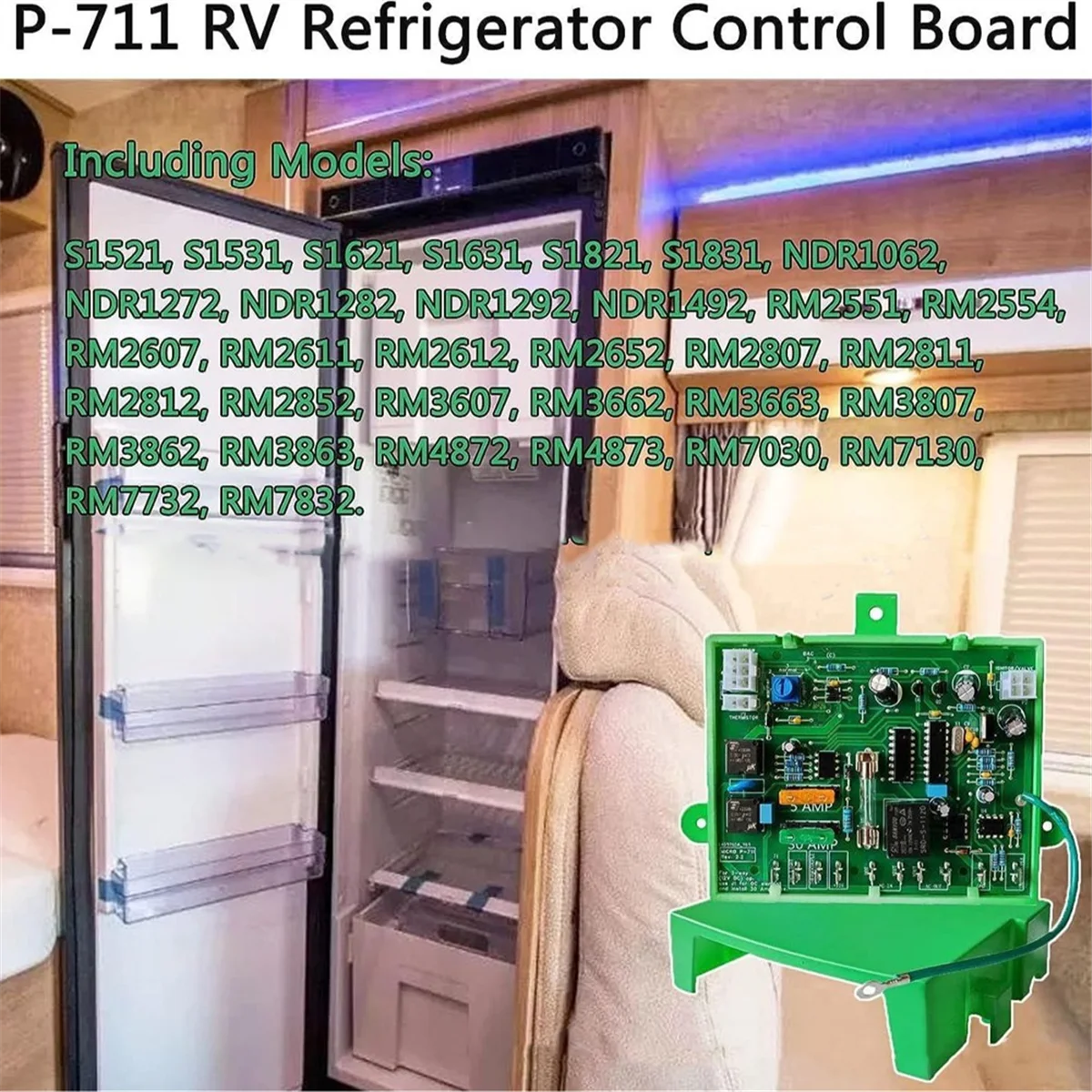 Micro-P-711 Refrigerator Main Power Control Circuit Board for Dometic Micro-P711 for Dometic 2 or 3 Way RV Parts&A22K