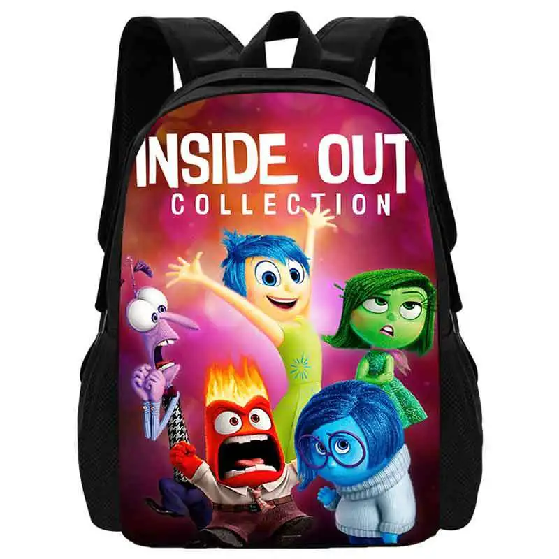 Disney Inside Out 2 Backpacks Anime Cartoon Printed Shoulders Bag Back To School Gifts Large Book Bag Rucksack Children Anime