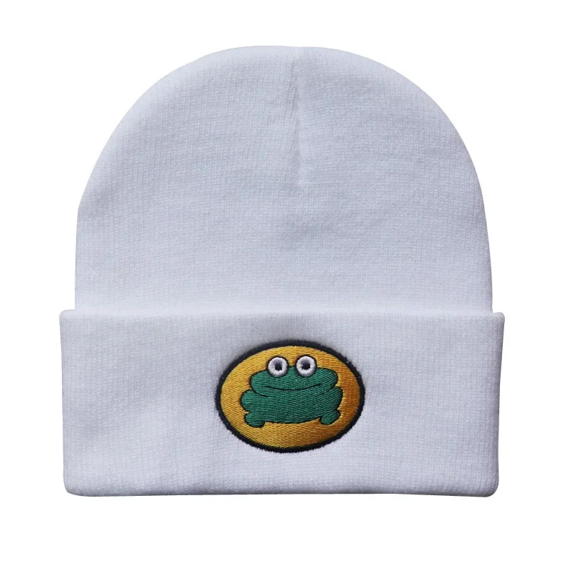 Parappa The Rapper Beanies Boys Girls Casual Froggie Embroidery Knit Soft Warm Bonnet Caps Gift Unisex