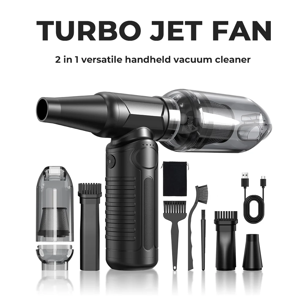 

1000000RPM Powerful Air Blower Turbo Fan Rechargeable Blower Brushless Turbo Jet Fan Electric Air Duster Dryer Vacuum Cleaner