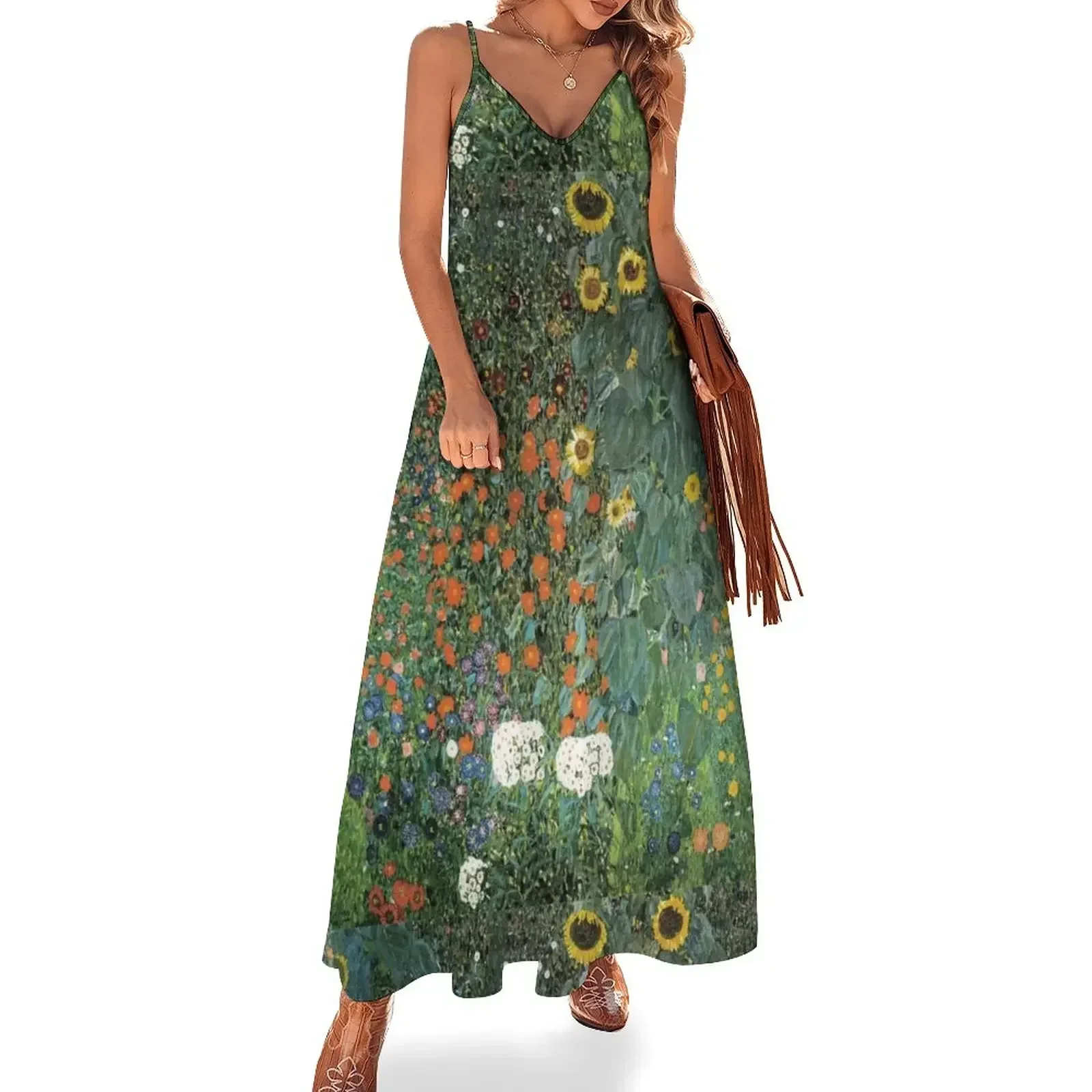 

Gustav Klimt - The Sunflower Sleeveless Dress elegant and pretty women's dresses long dress women Dress