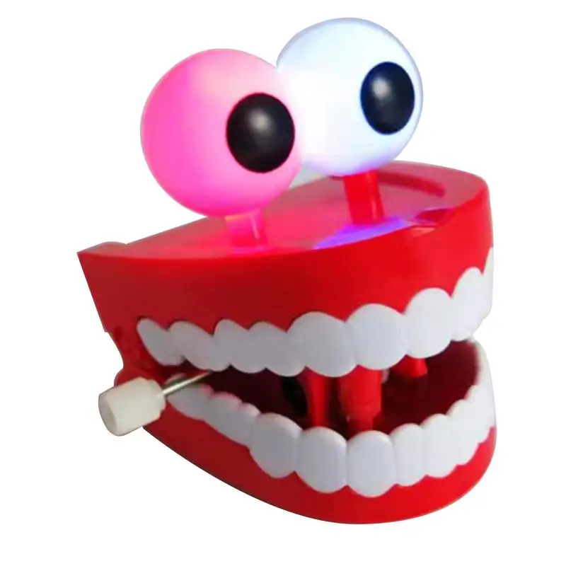 Wind Up Teeth Toy Wind Up Toy Chatter Teeth With Eyes Family Friends Interaction Toy Novelty Tabletop Ornament Gag Joke For