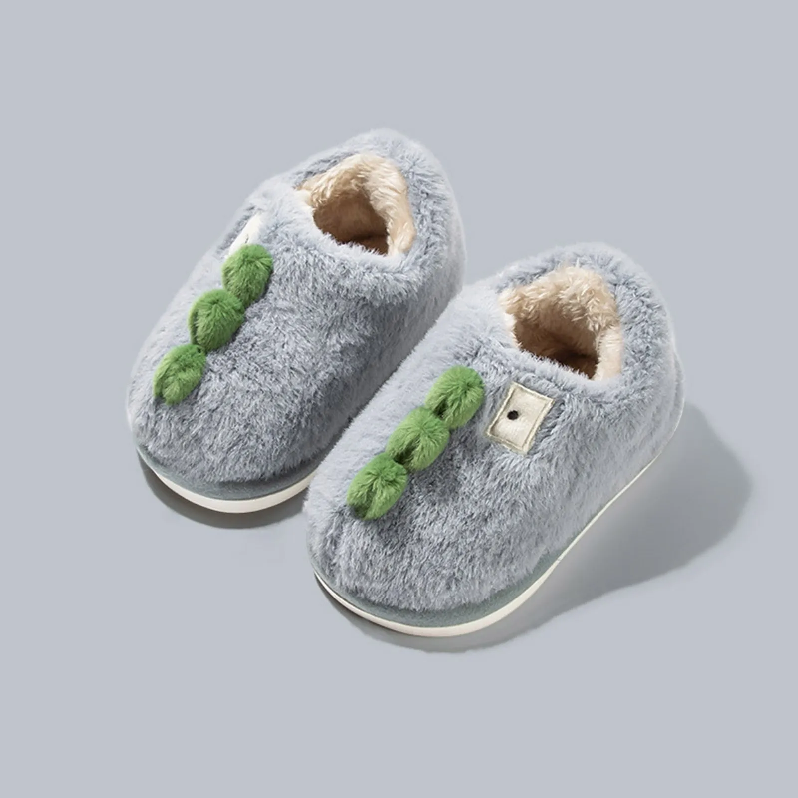 Kids Slippers Boys Girls Flops Soft Non-slip Children Baby Warm Cotton Indoor Shoes 2023 Winter Cartoon Dinosaur Home Slippers