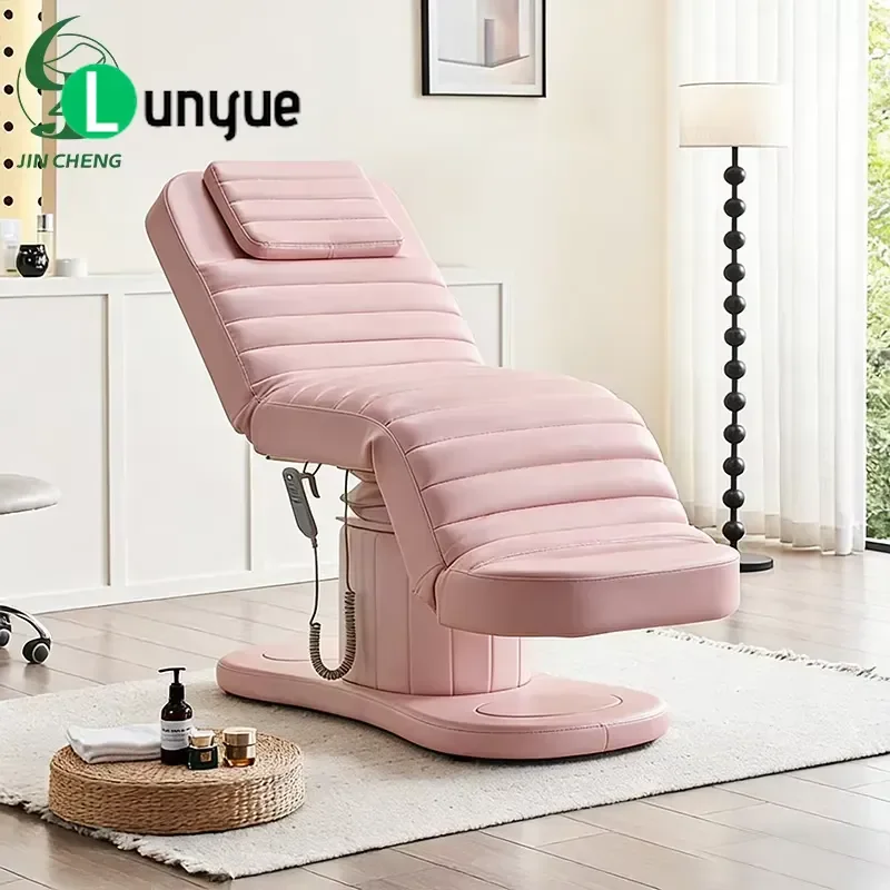 Pink Electric Lift Beauty Bed for Spa Eyelash Treatment Adjustable Massage Table Chair Furniture Comfortable