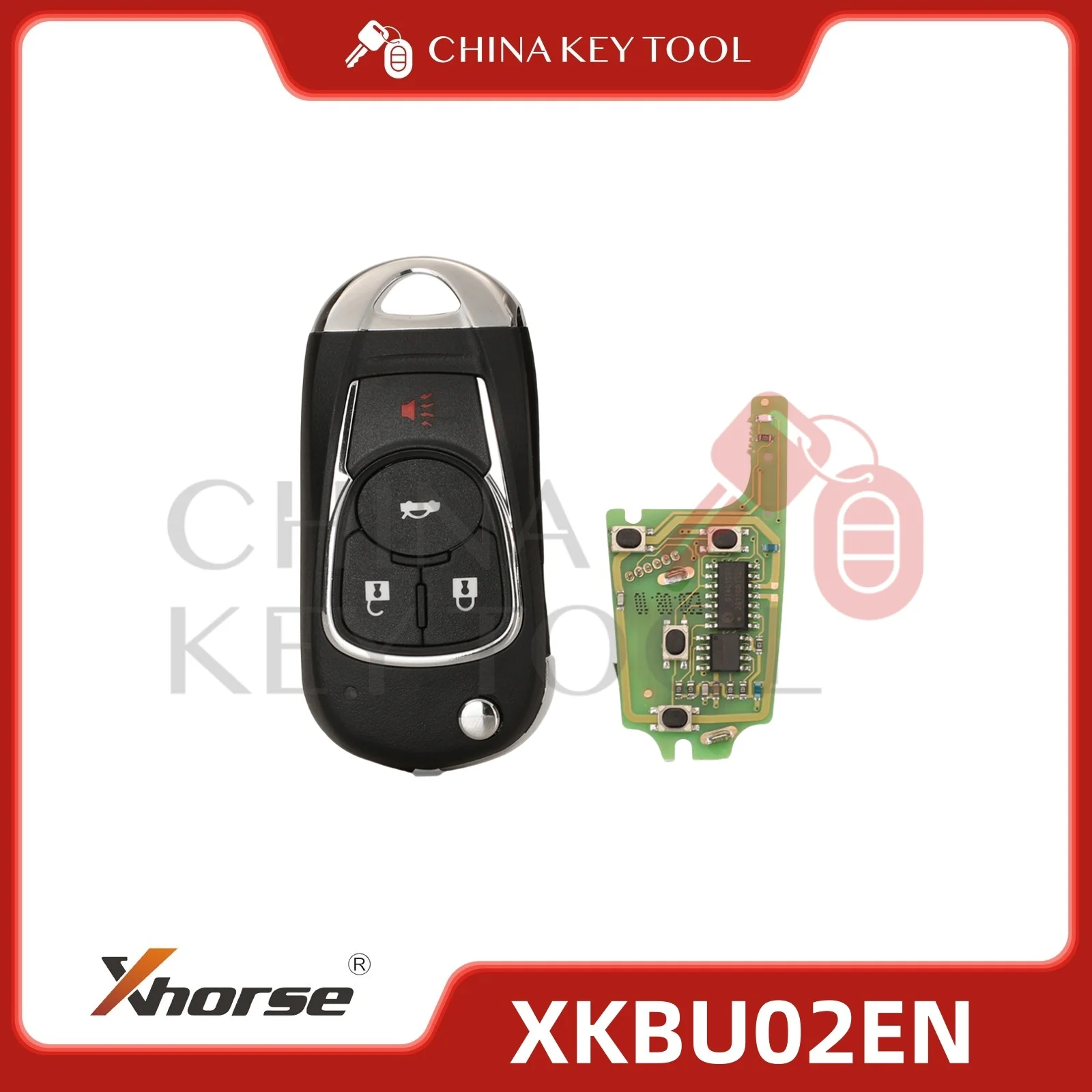 Xhorse Flip Wire-afstandsbedieningssleutel voor Buick Style 4-knoppen XKBU02EN