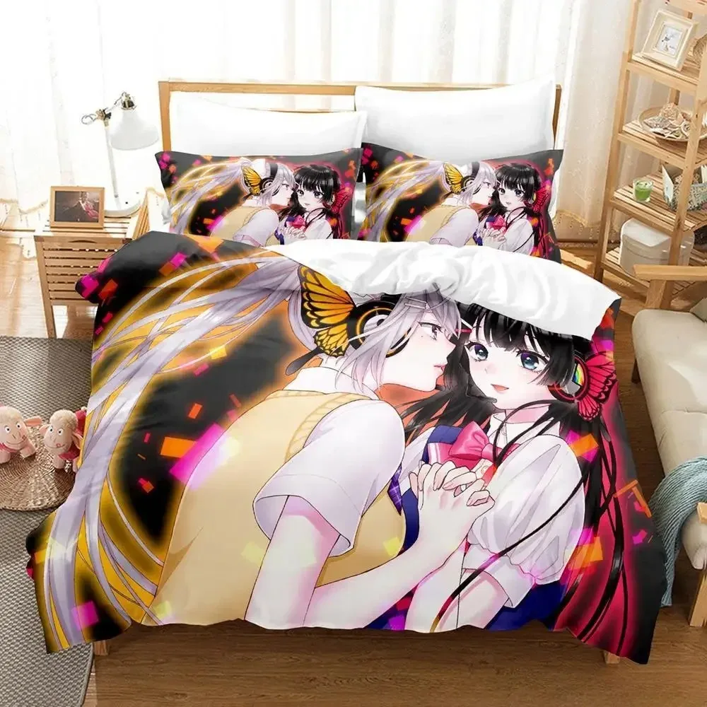 

New Virtual Youtuber Tsukino Mito Bedding Set Cartoon Anime three-piece set Adult Kid Bedroom Duvet cover Sets 3D Kawaii Girls