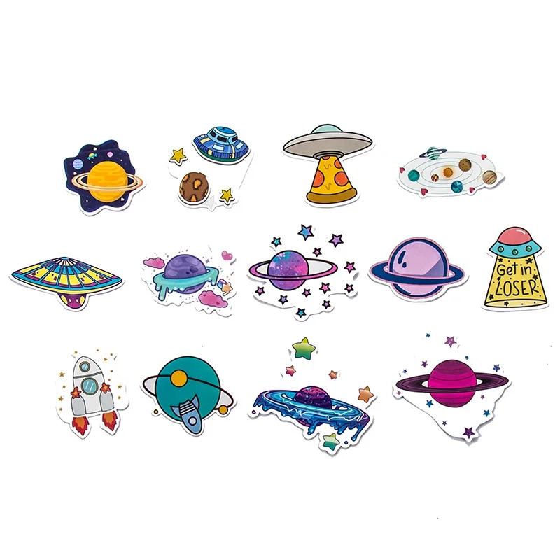 50 Pcs Alien Stickers | UFO Waterproof Vinyl Stickers for Water Bottles Laptop Luggage Cup Mobile Phone Skateboard Decals