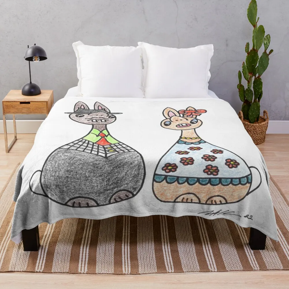 Bunny & Clyde, Hasen, Bunnies Throw Blanket Blankets For Sofas Summer Beddings funny gift Bed Fashionable Blankets