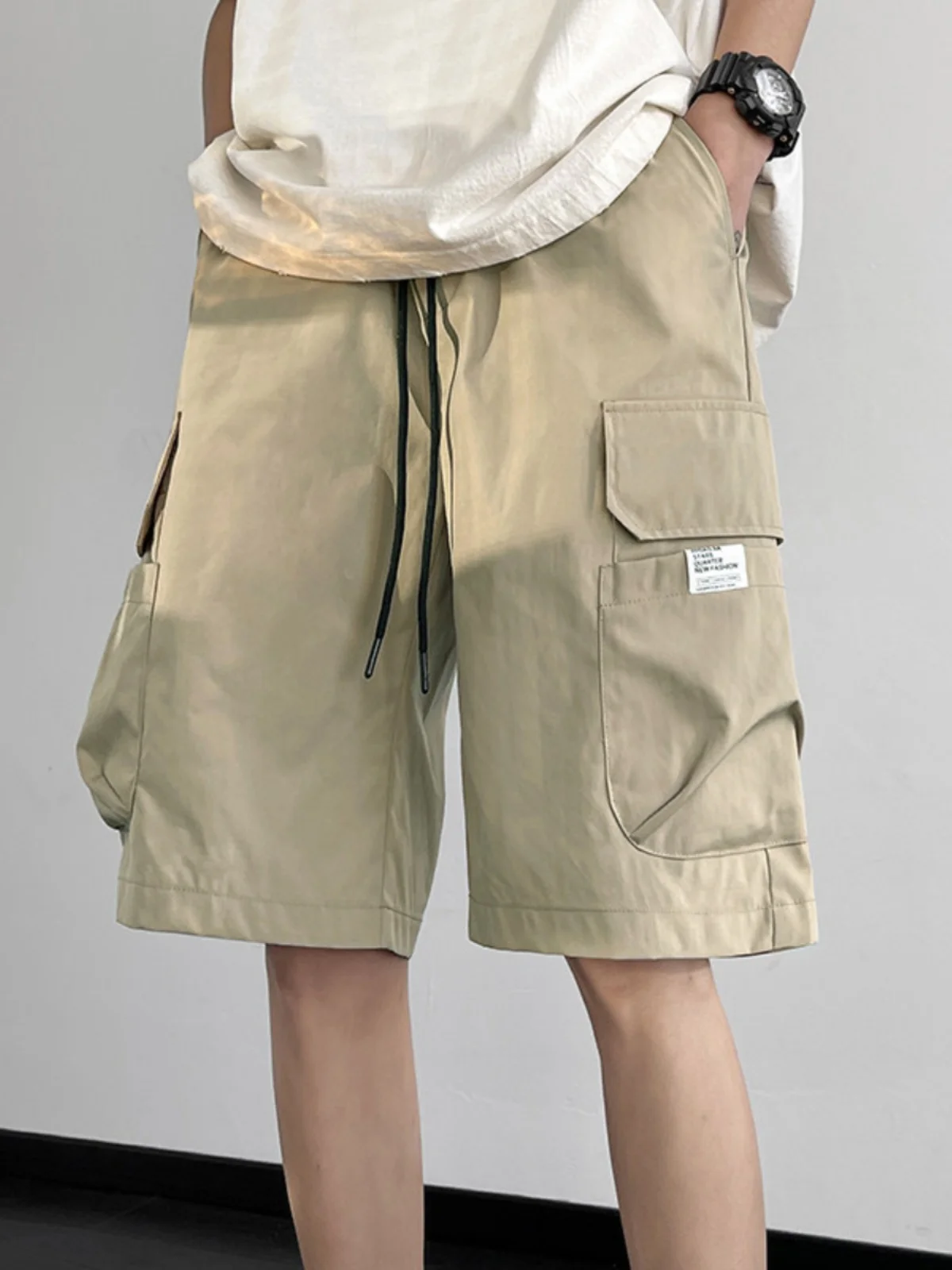 

Youth Casual Workwear orts Men's Summer 2024 Trendy Outdoor Sports Straight Leg Pants Five-Point kets Iron-Free Procing