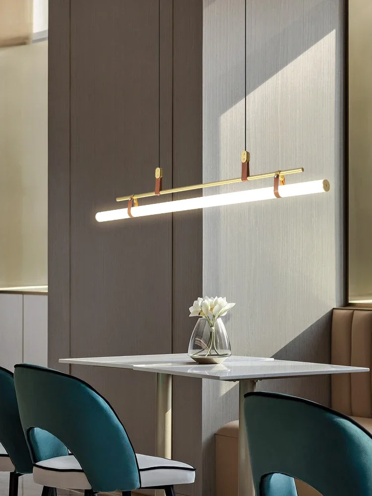 Lámpara colgante minimalista para comedor, luz de tubo de diseño minimalista y moderno, estilo nórdico para mesa de comedor