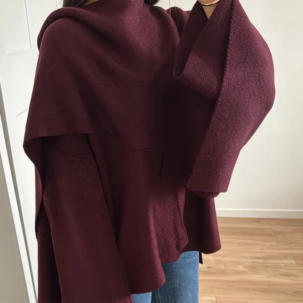 TWOTWINSTYLE Solidne, luźne, eleganckie kurtki dla kobiet O Neck, z długim rękawem, łączone guziki, designerskie, temperamentne płaszcze, ubrania damskie