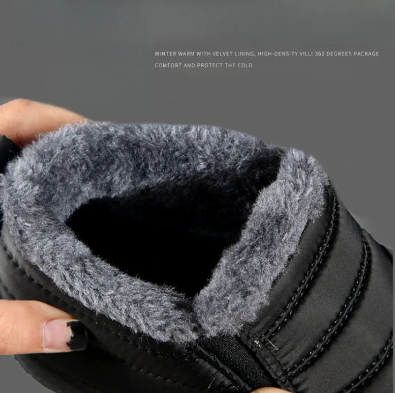 الرجال والنساء أحذية بوت قصيرة كبيرة الحجم القطن الأحذية الشتاء المخملية حذاء الثلج عالي الرقبة دافئ مقاوم للماء العلوي منخفضة أعلى دواسة واحدة