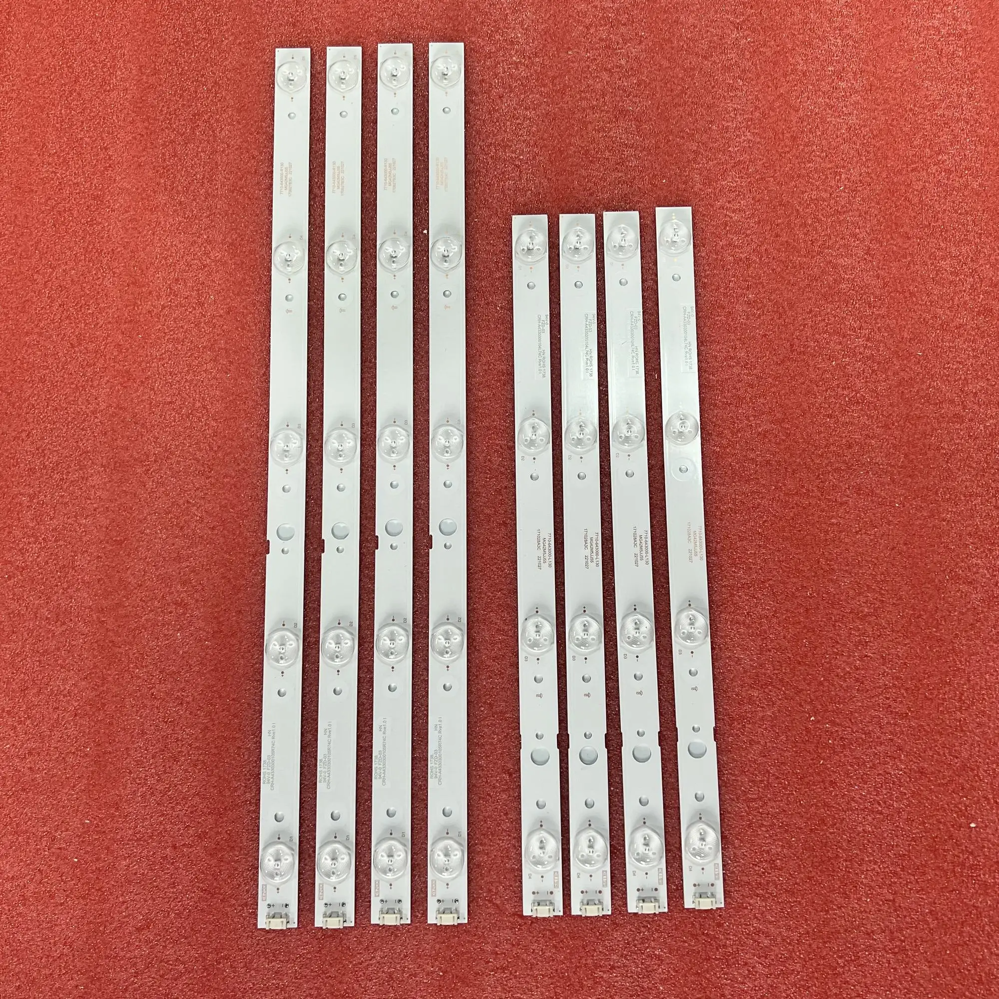 8 pezzi/set Striscia LED per TV 43UG620V 43UJ620V 43UJ6200 CRH-A4330300104L6CNRev1.0 CRH-A4330300105R6CNRev1.0 A4330300105R74CREV1.0