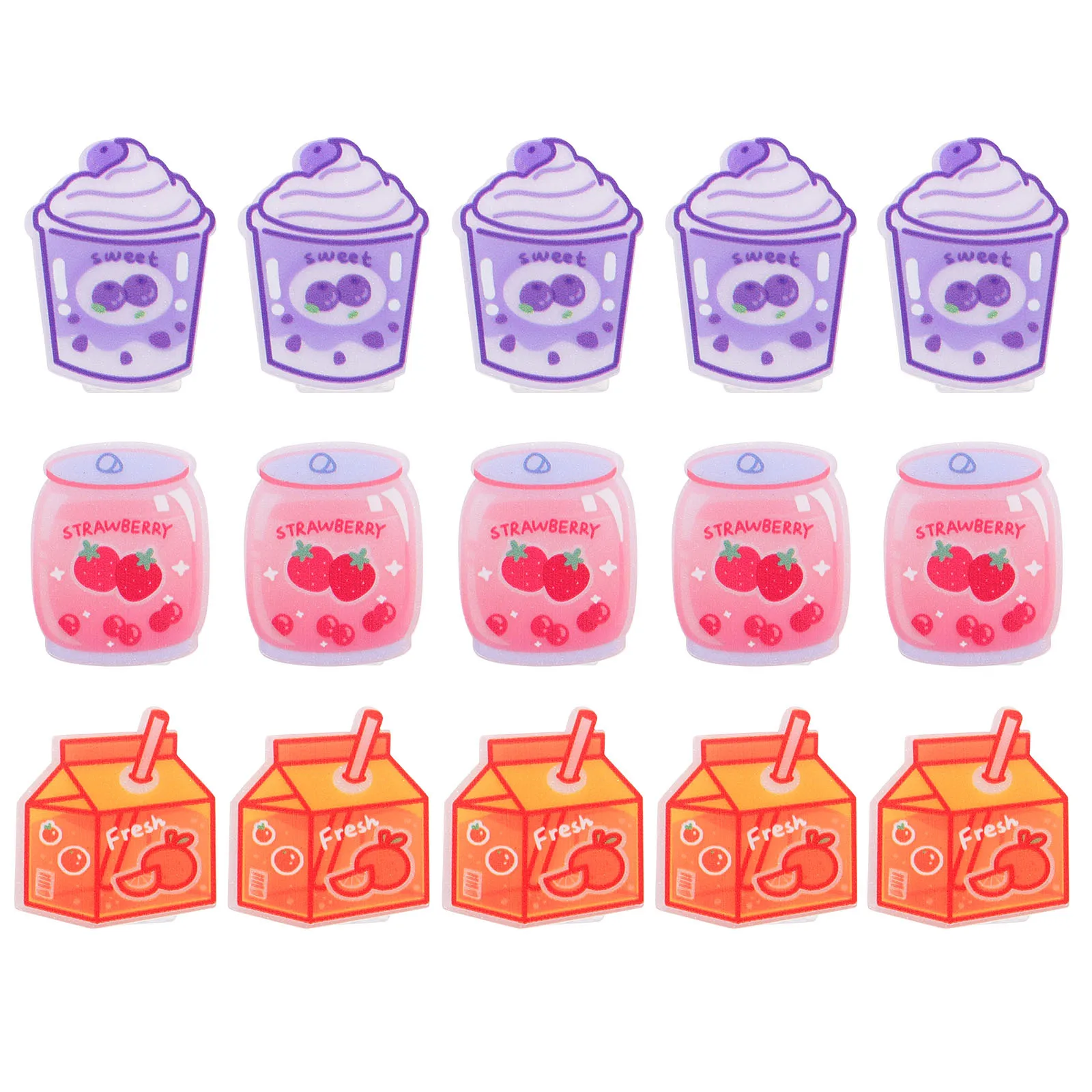 15 stuks schattige cartoon drankclips schattig kantoorbenodigdheden acryl afdichtingsclip multifunctionele documenten clips bureaubenodigdheden