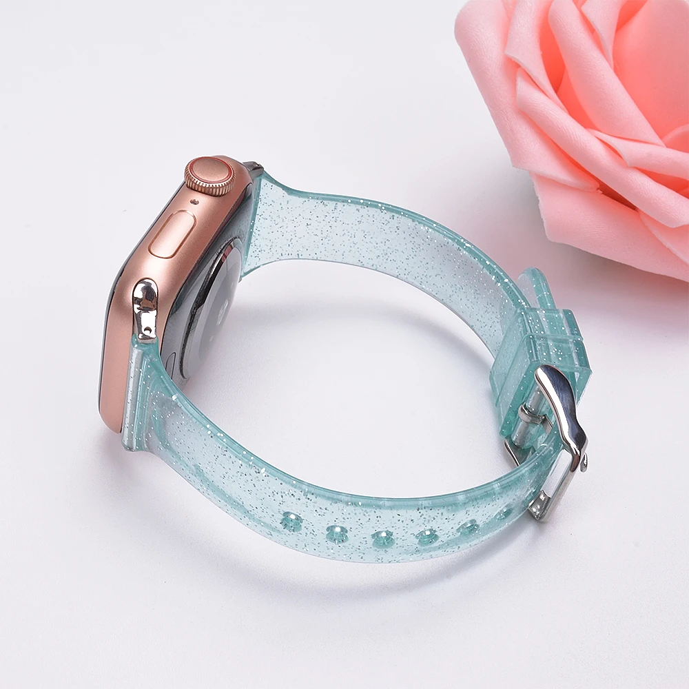 Slim Glitter strap For Apple Watch Band 44mm 40mm 41mm 42mm 45mm 49mm women Shiny bracelet iWatch Series Ultra 2 9 8 7 6 5 4 SE