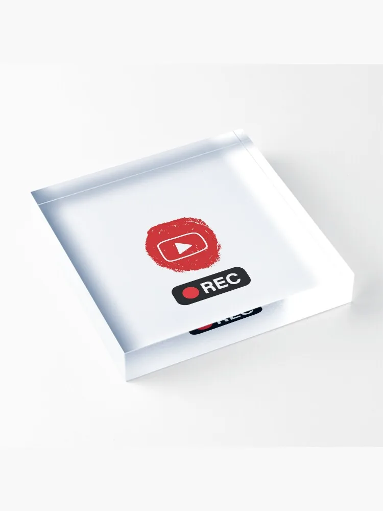 YouTube logo Rec Acrylic Block-Support customization