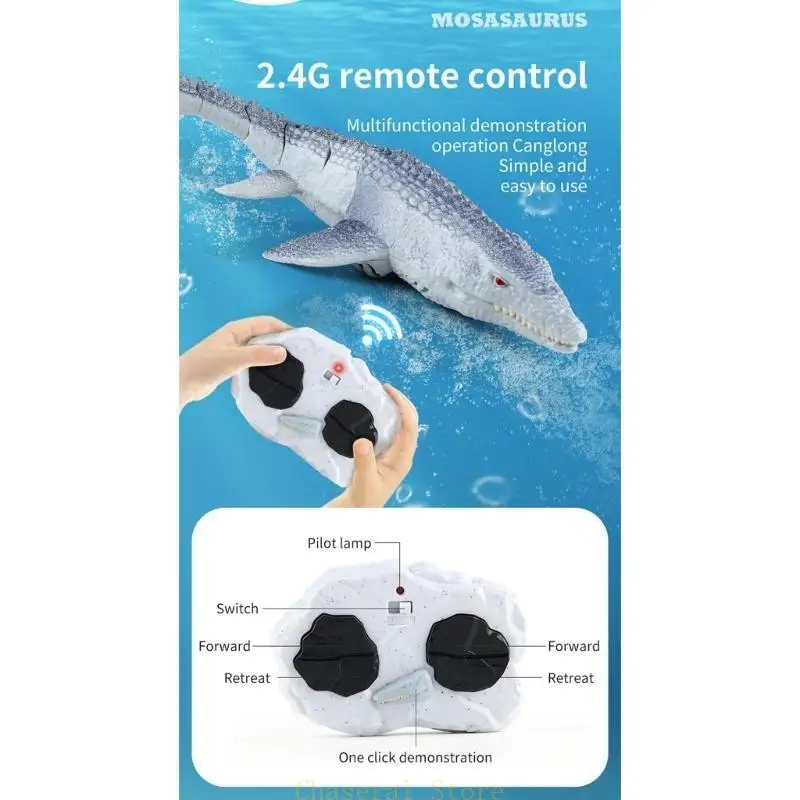 Robô educacional elétrico mosasaurus com controle remoto, brinquedo para crianças, meninos, presentes, animais, piscinas, brinquedo banho