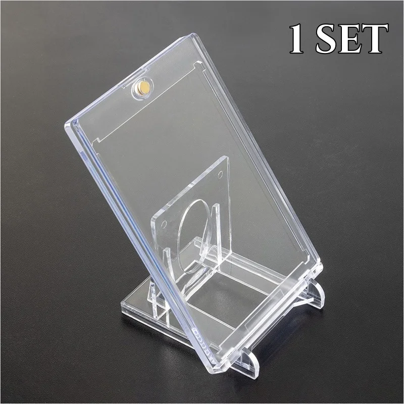 35PT Magnethalter Sammelkarten Protektoren Hartplastikhüllen Vitrine Pokemon Baseball Sport Standardkarte