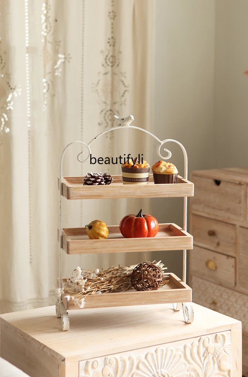 French Desktop Storage Rack Multi-Layer Storage Rack Bathroom Table Kitchen Living Room Storage Rack