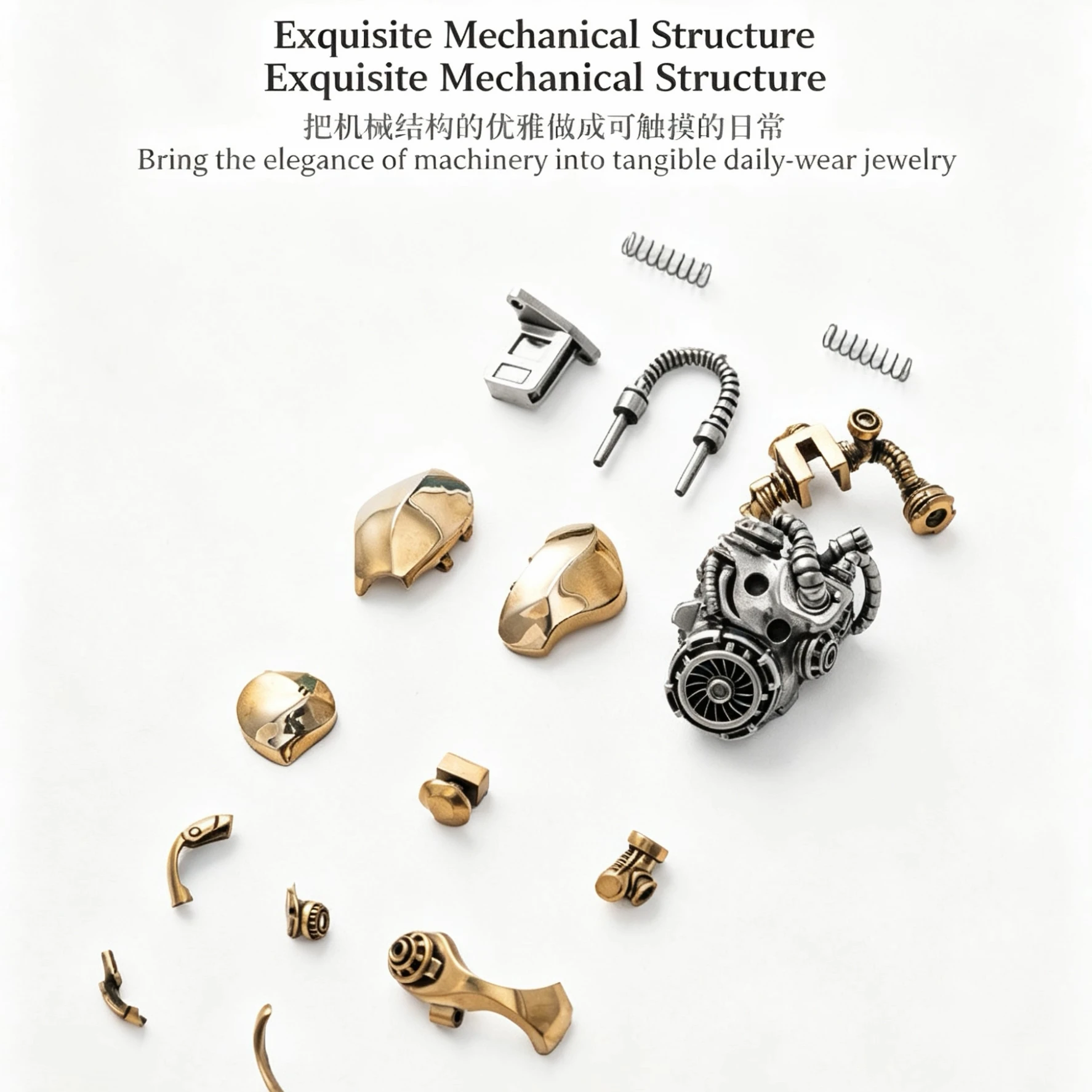 2026 Original Design Vibrating Mechanical Heart Pendant, Precision Mechanical Pressable Modular Figure DIY, Unisex Gift