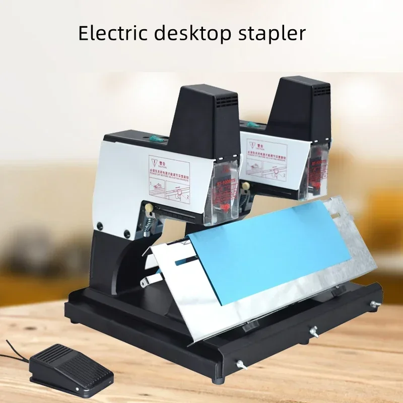 ST105G Electric Double Head Flat Stitching Saddle Stitcher A3 center seam stapler Binding Machine 220v/