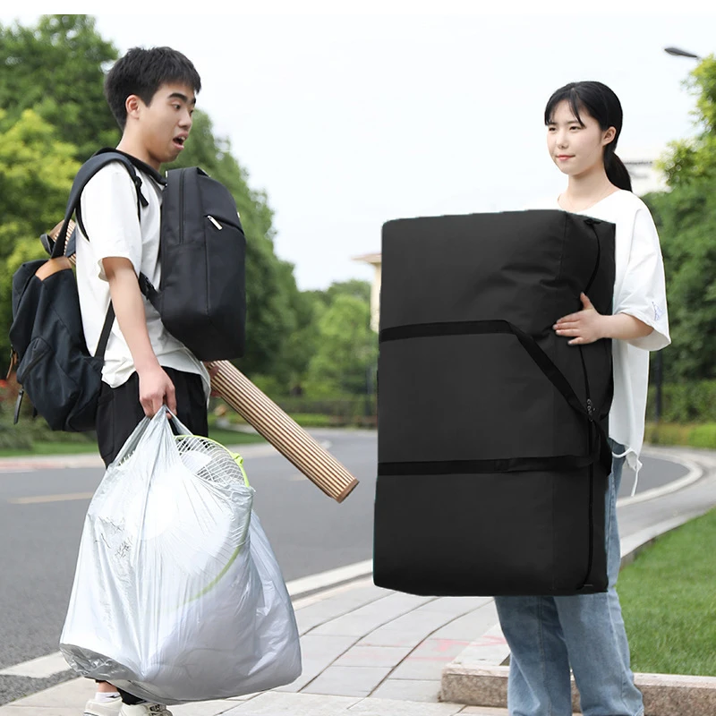 Sacos de Armazenamento Resistentes de TNT, Sacolas de Mudança Extragrandes Dobráveis, Organizador de Armário para Roupas e Cobertores, À Prova de Umidade para Dormitórios com Zíper