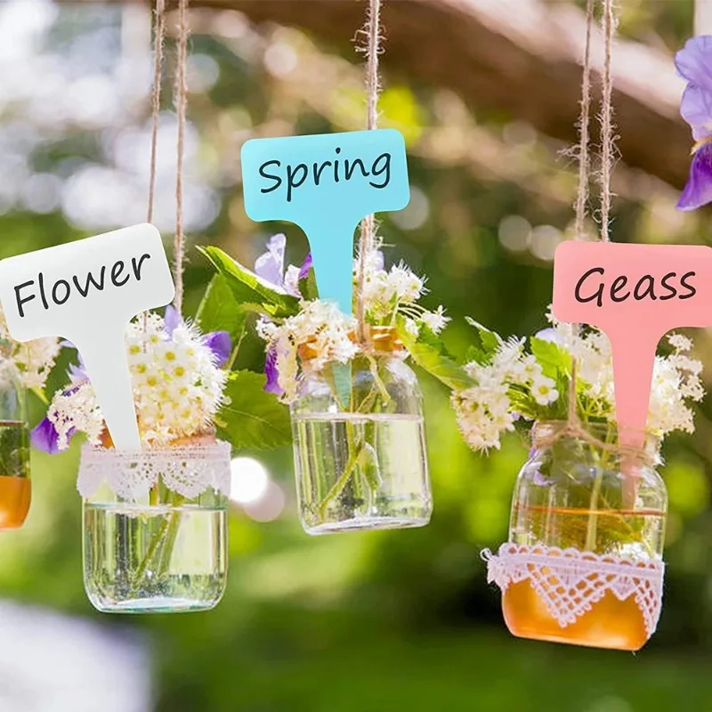 30 Stück 10 cm T-förmige wasserdichte Kunststoff-Pflanzenetiketten für Kinderzimmer, Gartenetiketten für Pflanzen, Markierungen, Pflanzenetiketten, Gartengeräte für Sämlinge